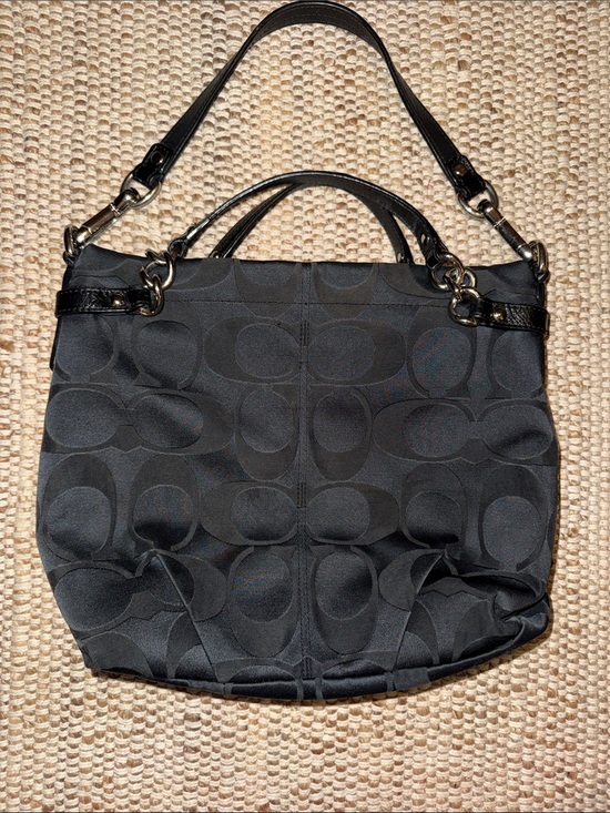 Coach Handbags - Coach Black Signature Jacquard Tote with Leather Trim F171183 Size 14x4x11